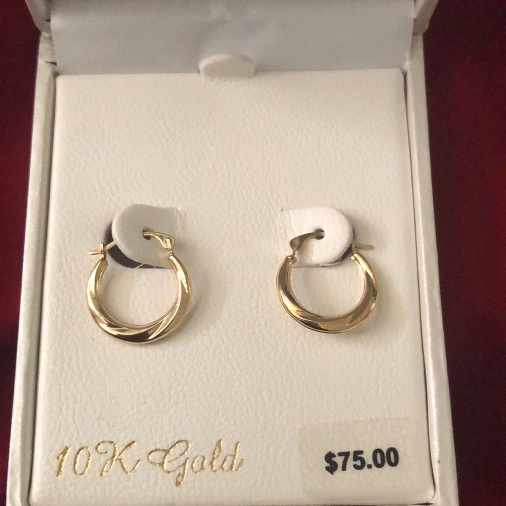 10K yellow gold Small Hoops